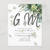 BUDGET Eucalyptus Greenery Leaf Botanical Wedding Flyer (Voorkant)