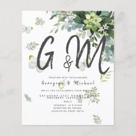BUDGET Eucalyptus Greenery Leaf Botanical Wedding Flyer
