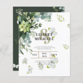 BUDGET Eucalyptus Greenery Leaves Emerald Wedding (Voorkant / Achterkant)