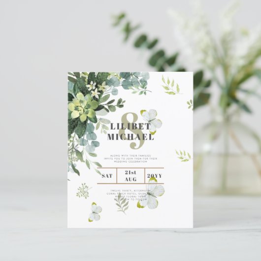 BUDGET Eucalyptus Greenery Leaves Emerald Wedding (Staand voorkant)