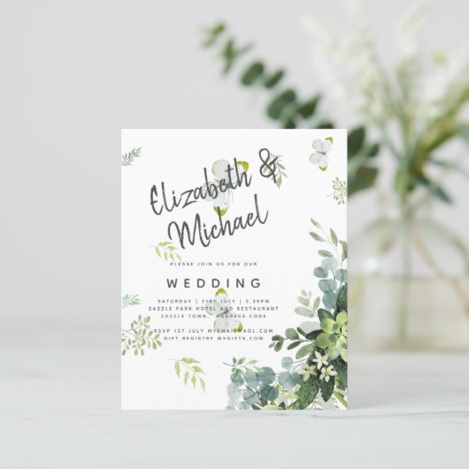BUDGET Eucalyptus Greenery Leaves Emerald Wedding (Staand voorkant)