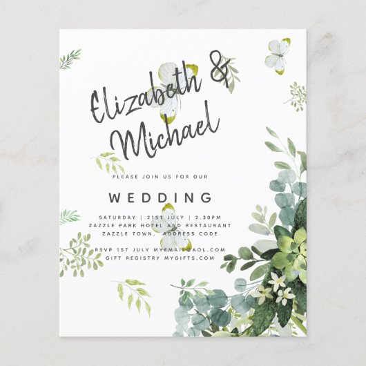 BUDGET Eucalyptus Greenery Leaves Emerald Wedding (Voorkant)