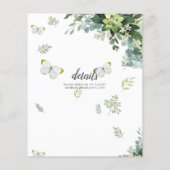 BUDGET Eucalyptus Greenery Leaves Emerald Wedding Flyer (Achterkant)