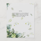 BUDGET Eucalyptus Greenery Leaves Emerald Wedding Flyer (Achterkant)