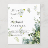 BUDGET Eucalyptus Greenery Leaves Emerald Wedding Flyer (Voorkant)