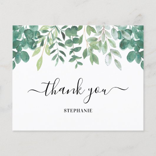 Budget Eucalyptus Greenery Persoonlijk Dank u (Voorkant)