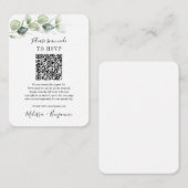 Budget Eucalyptus Greenery QR Code Weddenschap RSV Informatiekaartje (Voorkant / Achterkant)