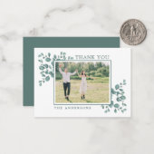 Budget Eucalyptus Greenery Weddenschap Foto Dank u Notitiekaartje (Voorkant / Achterkant in situ)