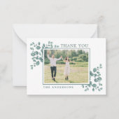 Budget Eucalyptus Greenery Weddenschap Foto Dank u Notitiekaartje (Voorkant)