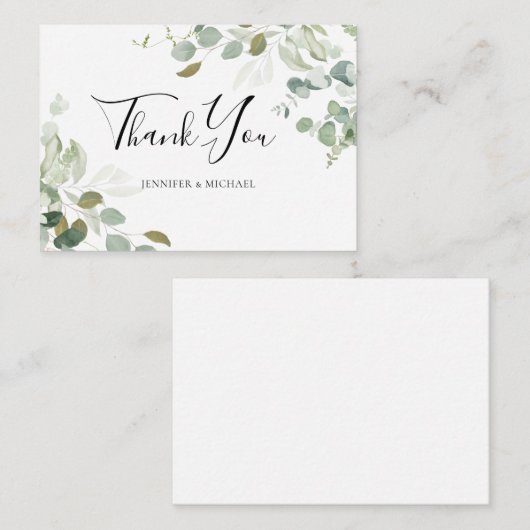 BUDGET Eucalyptus Greenery Weddenschap Notitiekaartje (Voorkant / Achterkant)