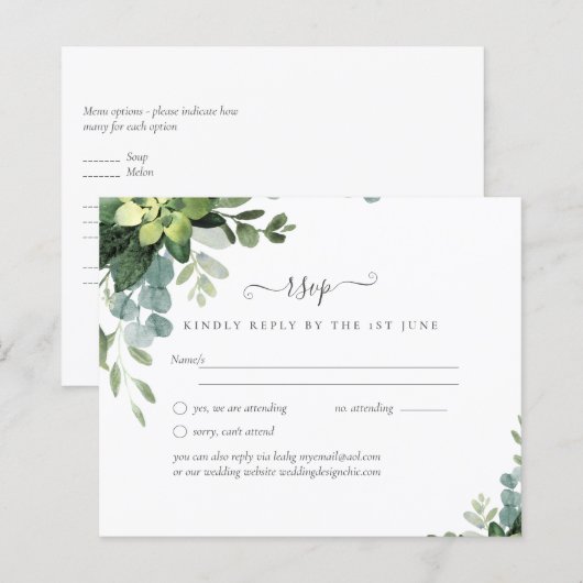 BUDGET Eucalyptus Greenery Wedding (Voorkant / Achterkant)
