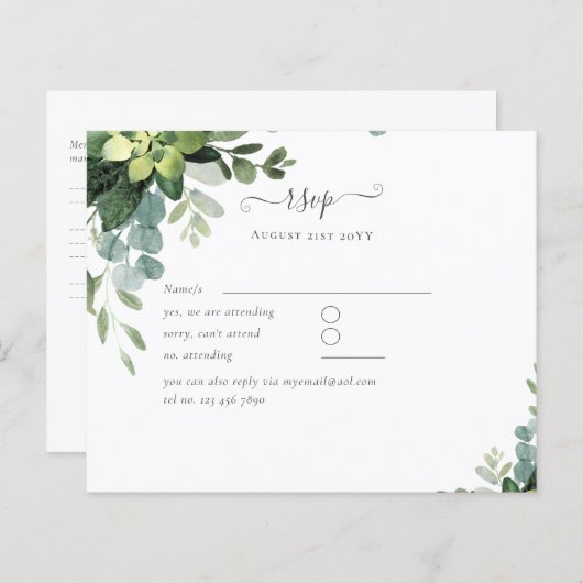 BUDGET Eucalyptus Greenery Wedding (Voorkant / Achterkant)