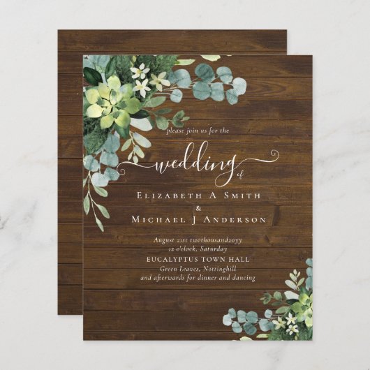 BUDGET Eucalyptus Greenery Wedding (Voorkant / Achterkant)