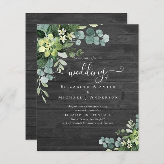 BUDGET Eucalyptus Greenery Wedding (Voorkant / Achterkant)