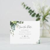 BUDGET Eucalyptus greenery Wedding Briefkaart (Staand voorkant)