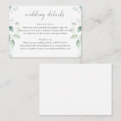 Budget Eucalyptus Greenery Wedding Details Kaart Visitekaartje (Voorkant / Achterkant)