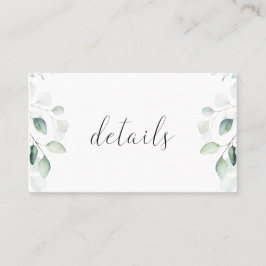 Budget Eucalyptus Greenery Wedding Details Kaart Visitekaartje