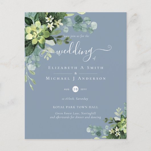BUDGET Eucalyptus greenery Wedding Flyer (Voorkant)