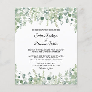 Budget Eucalyptus Greenery Wedding Flyer
