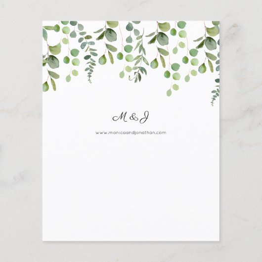Budget Eucalyptus Greenery Wedding Flyer (Achterkant)