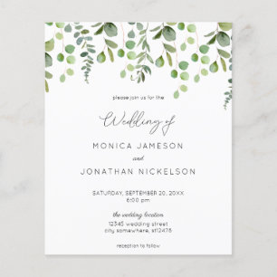 Budget Eucalyptus Greenery Wedding Flyer