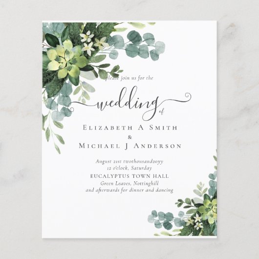 BUDGET Eucalyptus Greenery Wedding Flyer (Voorkant)