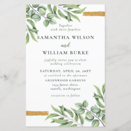Budget Eucalyptus Greenery Wedding Invitation