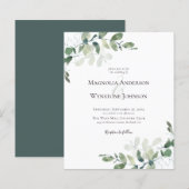 Budget Eucalyptus Greenery Wedding Invitation (Voorkant / Achterkant)