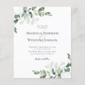 Budget Eucalyptus Greenery Wedding Invitation (Voorkant)