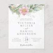 Budget Eucalyptus Greenery Wedding Invitation (Voorkant)