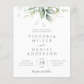 Budget Eucalyptus Greenery Wedding Invitation (Voorkant)