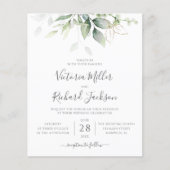 Budget Eucalyptus Greenery Wedding Invitation (Voorkant)