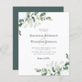 Budget Eucalyptus Greenery Wedding Invitation (Voorkant / Achterkant)