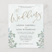 Budget Eucalyptus Greenery Wedding Invitation (Voorkant)
