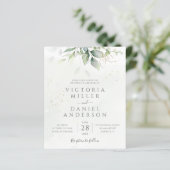 Budget Eucalyptus Greenery Wedding Invitation (Staand voorkant)