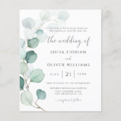Budget Eucalyptus Greenery Wedding Invitation (Voorkant)