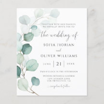 Budget Eucalyptus Greenery Wedding Invitation