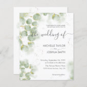 Budget Eucalyptus Greenery Wedding Invitation (Voorkant / Achterkant)