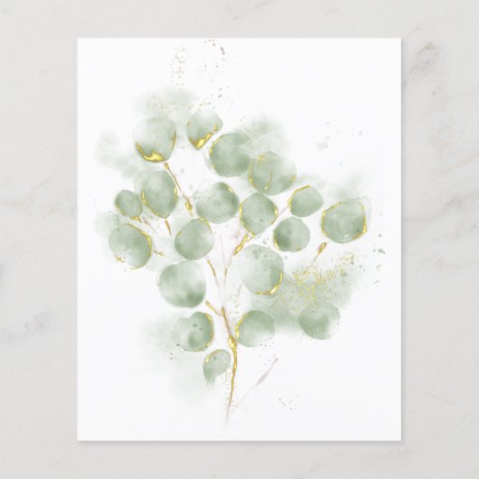 Budget Eucalyptus Greenery Wedding Invitation (Achterkant)