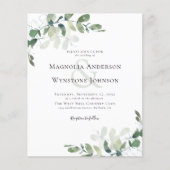 Budget Eucalyptus Greenery Wedding Invitation (Voorkant)