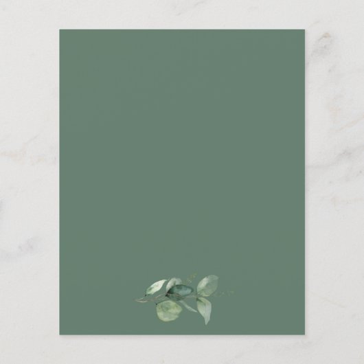 Budget Eucalyptus Greenery Wedding Invitation (Achterkant)