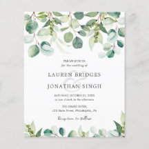 Budget Eucalyptus Greenery Wedding Invitation