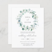 Budget Eucalyptus Greenery Wedding Invitation (Voorkant / Achterkant)