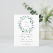 Budget Eucalyptus Greenery Wedding Invitation (Staand voorkant)