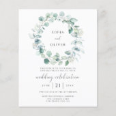 Budget Eucalyptus Greenery Wedding Invitation (Voorkant)
