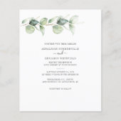 Budget Eucalyptus Greenery Wedding Invitation (Voorkant)
