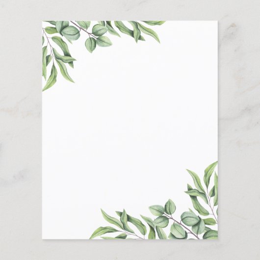 Budget Eucalyptus Greenery Wedding Invitation (Achterkant)