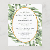Budget Eucalyptus Greenery Wedding Invitation (Voorkant)