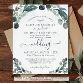 Budget Eucalyptus Greenery Wedding Invitation