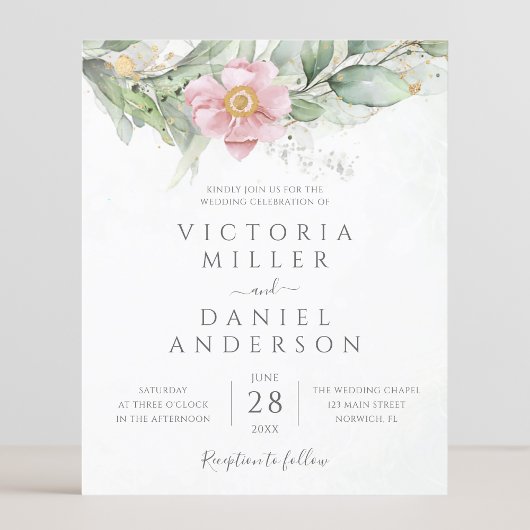 Budget Eucalyptus Greenery Wedding Invitation